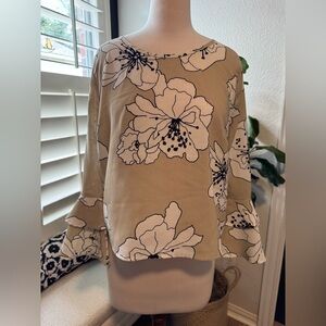 Beige Floral Women's Blouse